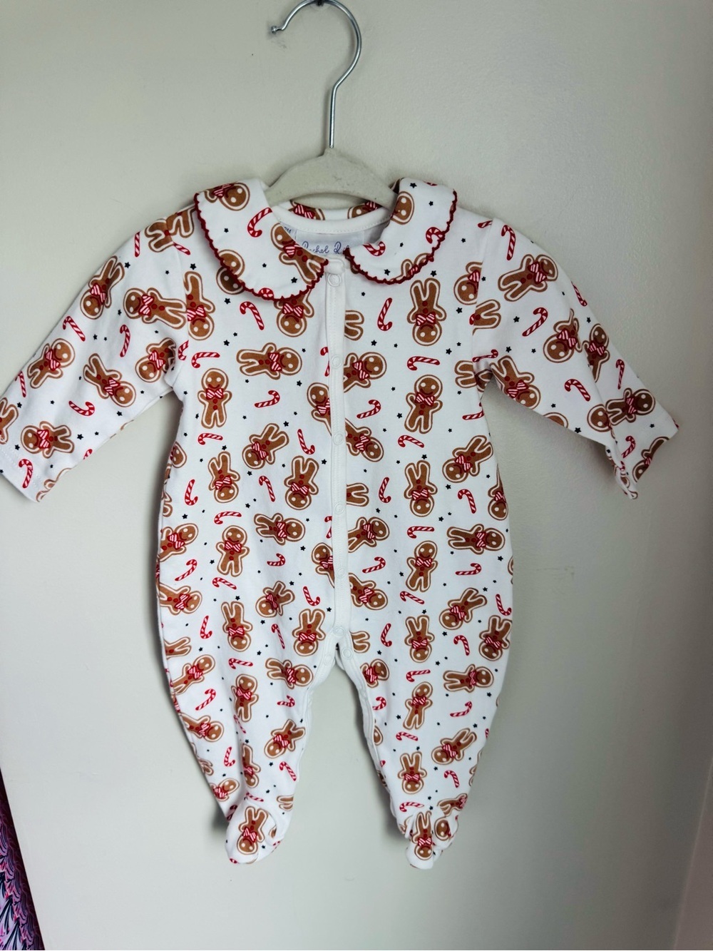 Rachel Riley Baby Girl Collared Gingerbread Footie Size 3M